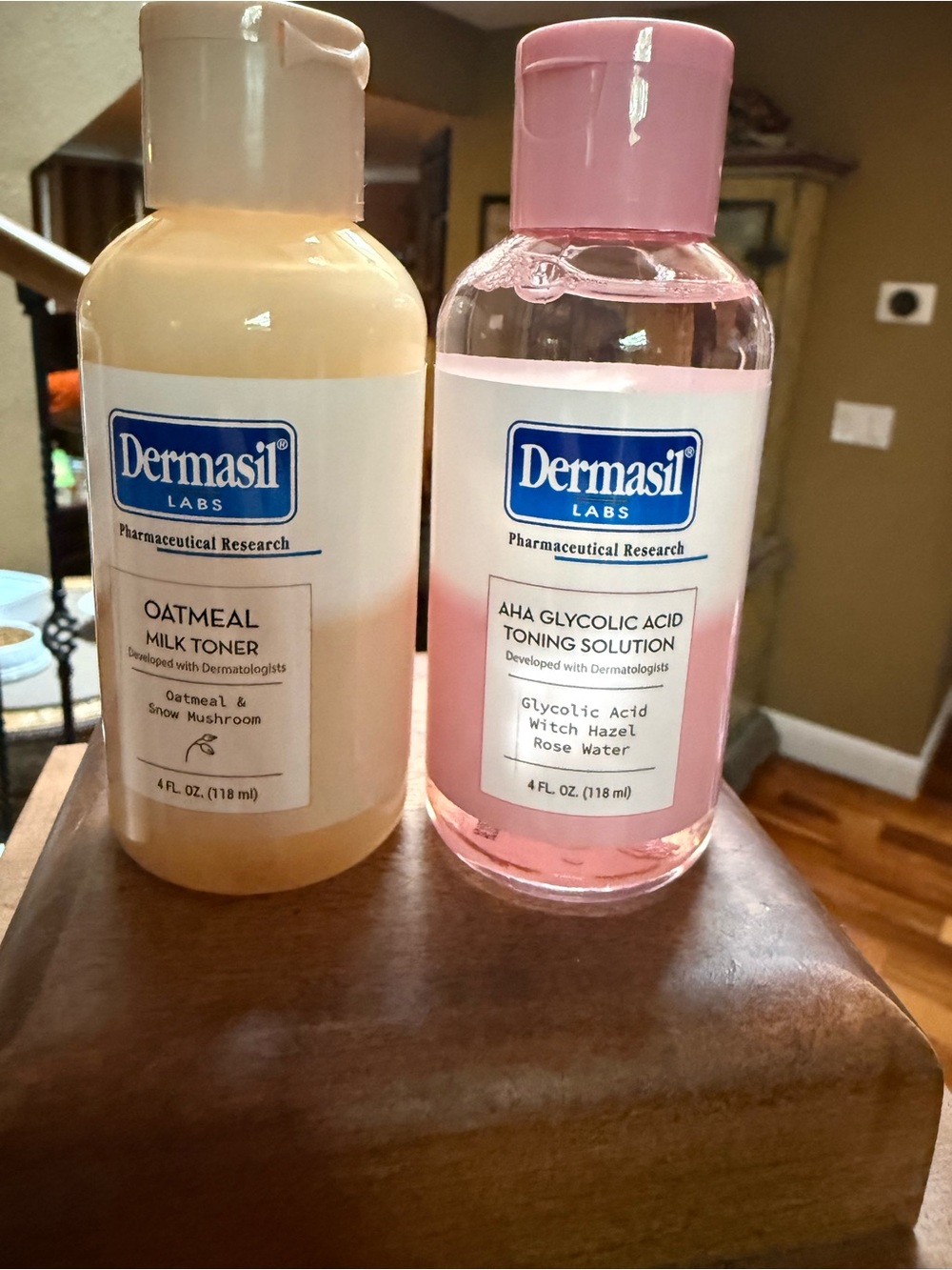 4 oz Dermasil Labs AHA Glycolic Acid Toning Solution Dermasil Oatmeal Milk Toner